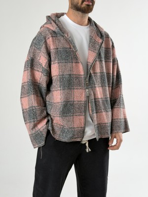 Cocopelli Fermuar Detaylı Kapüşonlu Kiremit Erkek Sweat COC2741