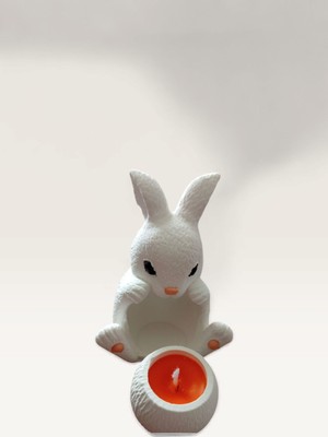 Celestia Beyaz Tavşan Vanilya Kokulu Mum