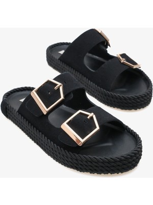 Halsal Kadın Terlik - Siyah Süet