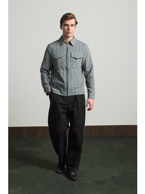 Danger Erkek Premium Keten Gömlek Ceket Yeşil