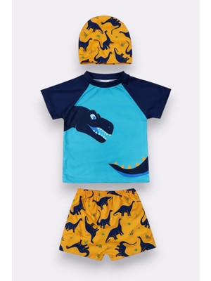My Kids Wear Erkek Çocuk Dinazor Desenli Mayo Seti 12457
