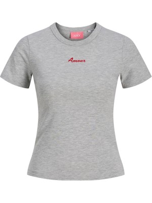 Jack & Jones Kadin Kisa Kol Baskili Tisört - Gigi