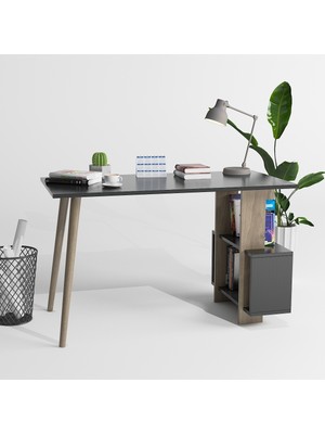Lagomood Side Çalışma Masası Antrasit - Ceviz