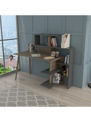 Lagomood Uzay Çalışma Masası Antrasit  Ceviz