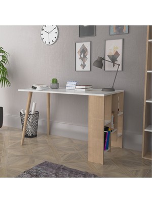 Lagomood Vito Çalışma Masası Beyaz & Meşe