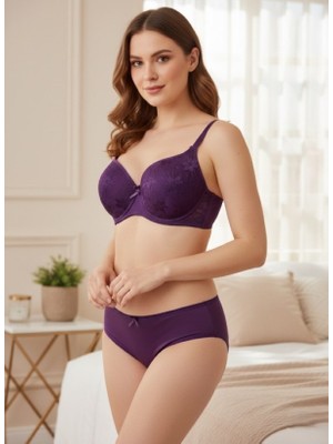 Eta Dantelli Push Up Sütyen & Külot Takım – 4 Renk Alternatifli Iç Giyim