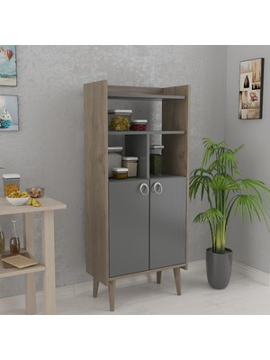 Lagomood Kiler Çok Amaçlı Dolap Banyo Mutfak Antrasit Ceviz