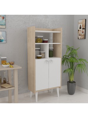 Lagomood Kiler Çok Amaçlı Dolap Banyo Mutfak Beyaz Meşe