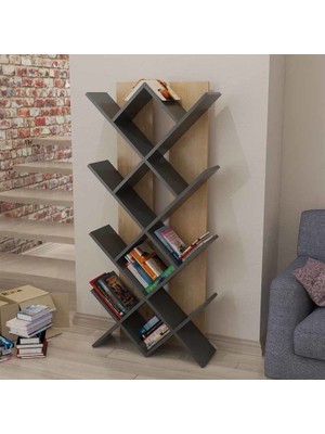 Lagomood Rahle Kitaplık Antrasit-Safir Meşe