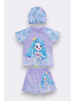 My Kids Wear Kız Çocuk Köpekbalığı Desenli Mayo Seti 12458