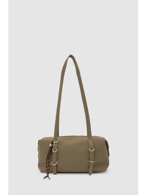 Shule Bags Gia Charmlı Oval Çanta Vizon