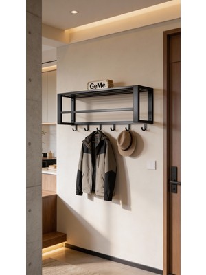 Gelişim Metal Axıs - Demir Raflı Duvar Askısı - Metal Askılık - Elbise Askısı - Modern Design