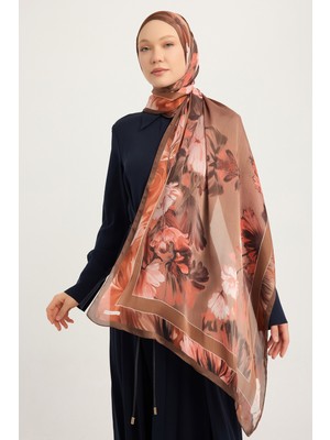 Schaless Gizli Bahçe - Gül Kurusu - Aurora Desenli Janjan Şal - 70X190 cm