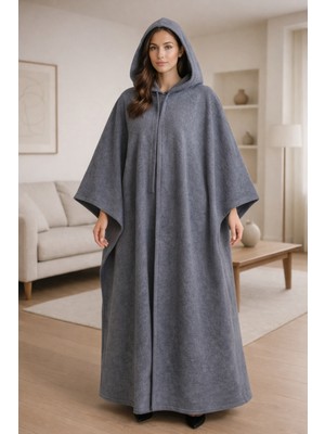 Alpin Mavi Kapüşonlu Panço –unisex Premium Panço