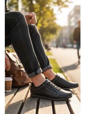 Enoch Erkek Diamond Logo Işlemeli Ince Tabanlı Günlük Casual Spor Ayakkabı Sneaker