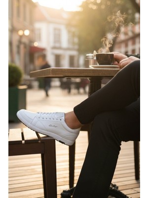 Enoch Erkek El Yazısı Nakış Detaylı Düz Tabanlı Günlük Casual Spor Ayakkabı Sneaker