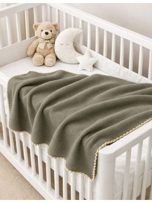 Organickid Cosy Bebek Gri Ince Triko Battaniye 90X100