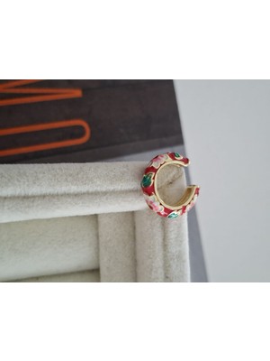 Pames Aksesuar Çiçek Desenli Earcuff