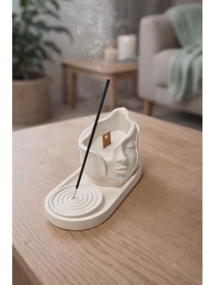 Akanart Dekoratif Soyut Yüz Mum Üçlü Set – Modern Tasarım