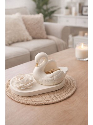 Akanart Dekoratif Kuğulu Üçlü Set – Şık ve Zarif Tasarım