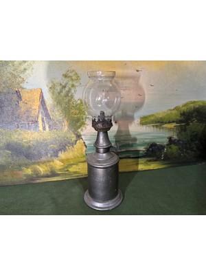 TT Fransız Pirinç Antika Gaz Lambası 26 cm Boyunda