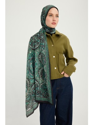 Schaless Ebedi Saraylar - Zümrüt - Vierra Desenli Viskon Şal - 70X190 cm