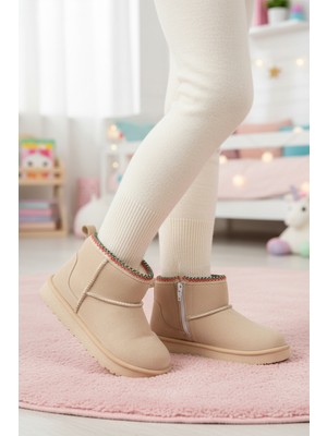 Cool Ugy Içi Kürklü Soğuğa Dirençli Bej Kız Çocuk Bot