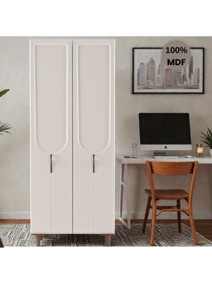Comiet Asya Ayaklı Tasarım 2 Kapak Mdf Gardırop