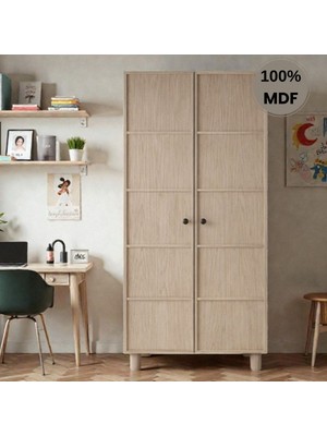 Comiet Piano Ayaklı Tasarım 2 Kapak Mdf Gardırop