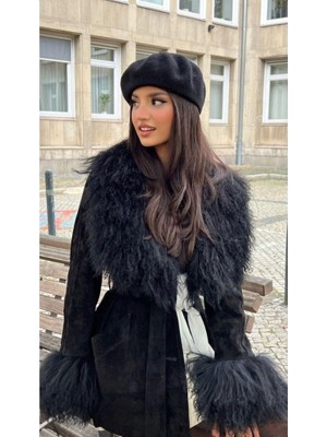 Yake Store  Siyah Fransız Keçe Ressam Bere Şapka BERE1101 - Siyah