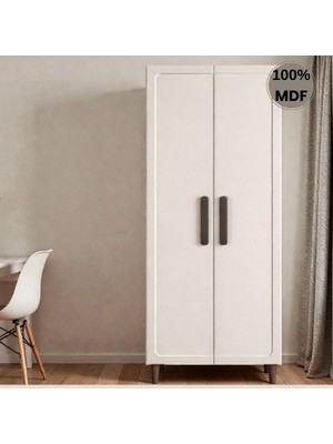 Comiet Himalaya Ayaklı Tasarım 2 Kapak Mdf Gardırop