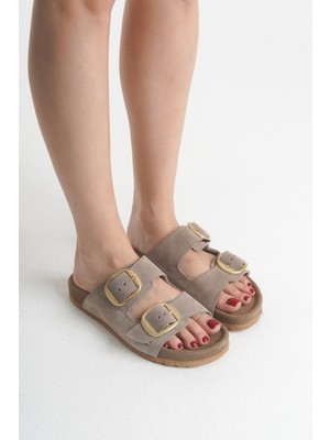 Candela Kadın Terlik - Vizon Süet