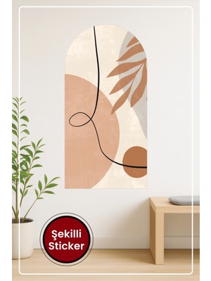 KOSS Dijital Oval Şekilli Minimal Bohem Desenler Popüler Dekoratif Duvar Sticker Ev Ofis Salon Hol