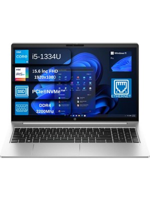 Hp Probook 450 G10 Intel Core I5 1334U 4.6ghz 32GB 1tb SSD Iris® Xe Graphics Windows 11 Pro  15.6" IPS Fullhd (1920X1080) 250NITS Taşınabilir Bilgisayar+Mouse Hediyeli B2NC6ESEX05