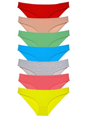 Vexor 7 Adet Süper Eko Set Likralı Kadın Slip Külot Çok Renkli