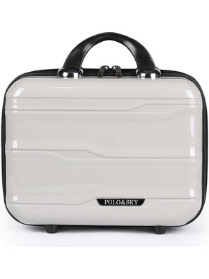 Polo&sky Azra Model Taş Renk Renk Pp Poliproilen Kırılmaz Makyaj Çantası El Valizi