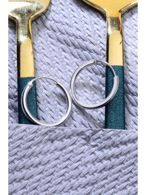 925 Ayar Gümüş Trend Halka Küpe 2mm - 20MM