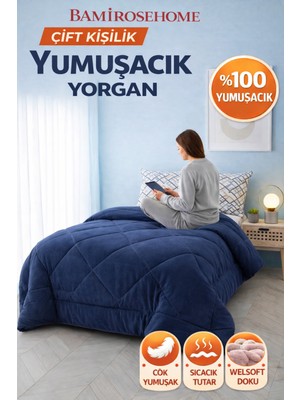 Bamirose Diamond Lüx Wellsoft Çift Kişilik Çift Taraflı Yorgan + Yastık Kılıfı, Uyku, Çeyiz Seti