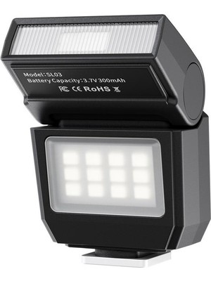 Ulanzi SL03 Spark Lite Fotoğraf Makinesi Flaş Siyah - L200 90° Ayarlanabilir Başlık ile Taşınabilir
