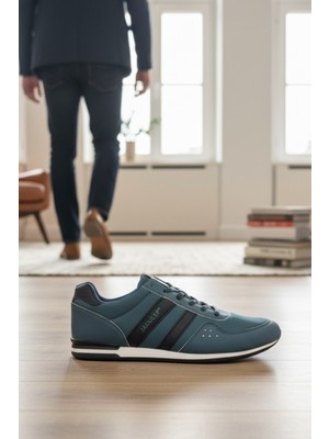 Enoch Erkek Çift Şeritli Perfore Detaylı Günlük Casual Spor Ayakkabı Sneaker