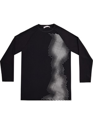 Neopy Uv Korumalı Genç Uzun Kollu Tek Üst Mayo Erkek Çocuk Tshirt 5317 Siyah