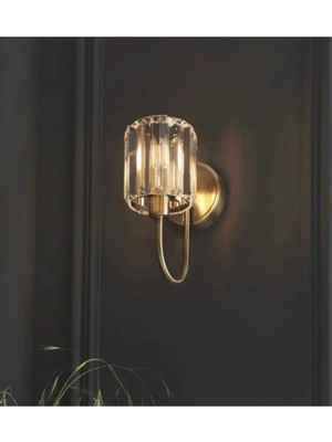 Bohem Aydınlatma Gold Modern Duvar Apliği Kristal Cam Taş