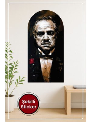 KOSS Dijital Oval Şekilli The Godfather Ünlü Film Yıldızı Dekoratif Duvar Sticker Ev Ofis Salon Hol Süs