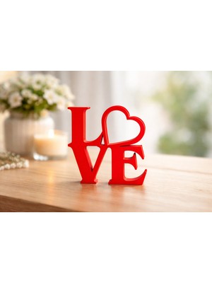Sora Design Kalpli Love Yazı Masa Üstü Dekoratif Biblo Ev ve Ofis Dekoru
