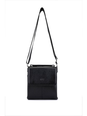 Tamer Tanca Erkek Hakiki Deri Siyah Postacı Çanta 1012 230201 Erk Cnt SK25-26 Sıyah