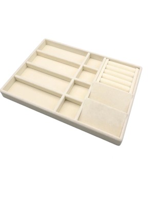 Megass Dekor Helsinki Model Süet Kaplama Krem Renk 24/34 cm Takı Sergileme Standı