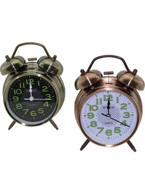 Go İthalat Büyük Masa Çalar Saat Büyük Fosforlu Rakamlar Çap: 10CM (5473)