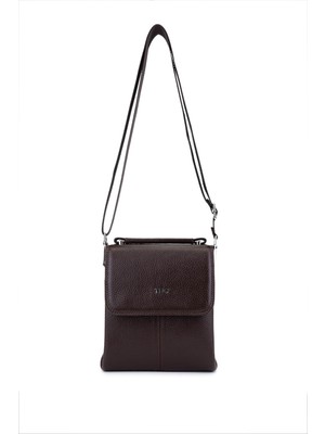 Tamer Tanca Erkek Hakiki Deri Kahverengi Postacı Çanta 1012 230201 Erk Cnt SK25-26 Kahve