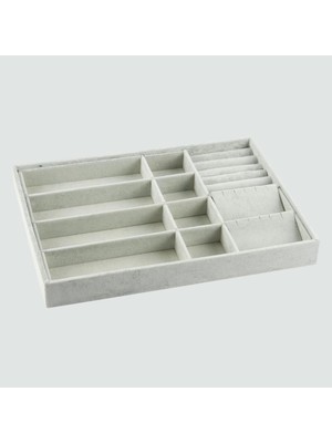 Megass Dekor Helsinki Model Süet Kaplama Gri Renk 24/34 cm Takı Sergileme Standı