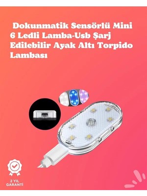 Epilons Kolay Montajlı, Çok Renkli USB Şarjlı Kablosuz Araç Içi Işık Seti